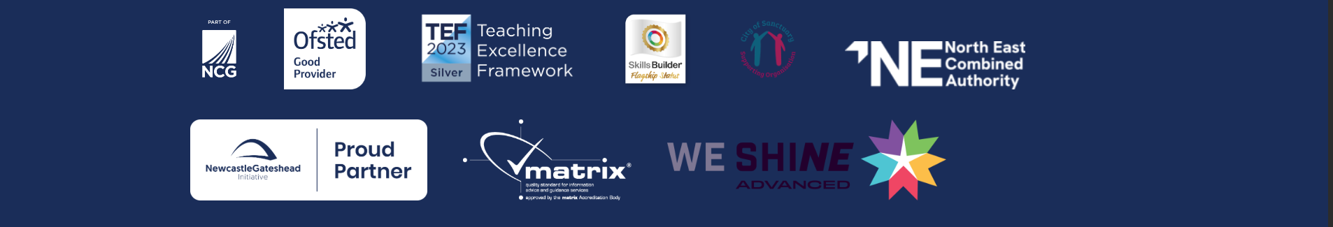 Accreditations and partner logos
